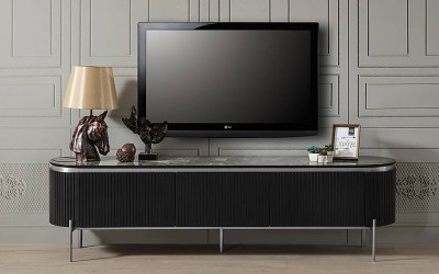 Tesla Gümüş Tv Sehpası