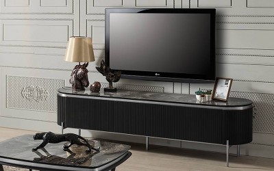 Tesla Gümüş Tv Sehpası