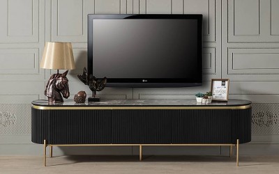 Tesla Gold Tv Sehpası