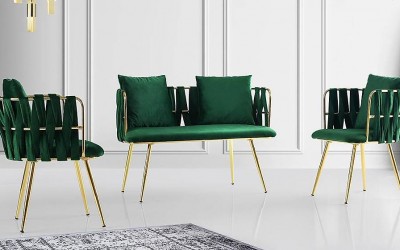 Çınar Yeşil Çay Seti Koltuk 1