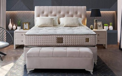 Platin Yatak Seti Baza + Başlık + Yatak