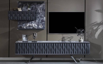 Lüxs Yaprak Antrasit Tv Ünitesi