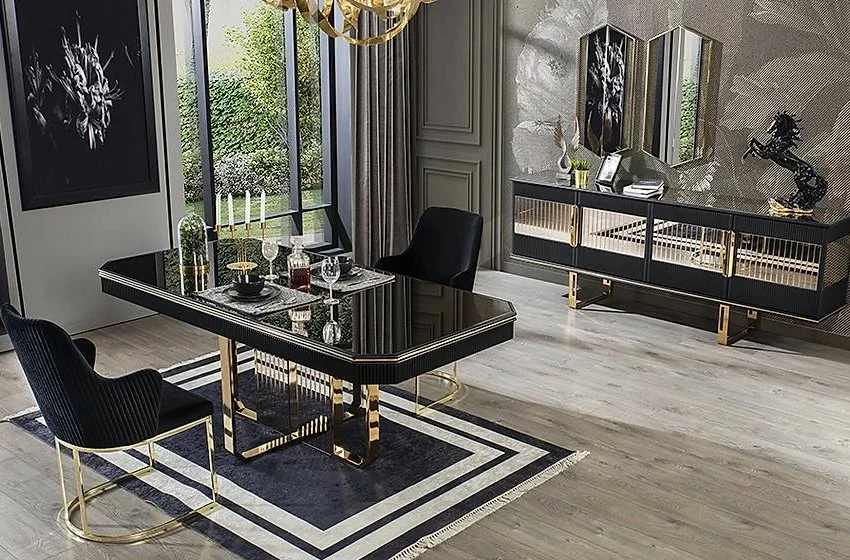 Gucci Luxury Siyah Yemek Odası Gucci Luxury Siyah Yemek Odası