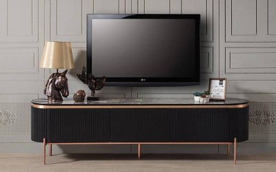 Tesla Bronz Tv Sehpası