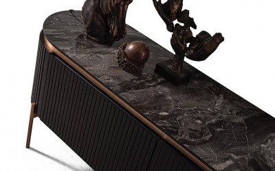 Tesla Bronz Tv Sehpası