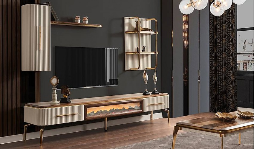 Aura Şömineli Tv Ünitesi Aura Şömineli Tv Ünitesi