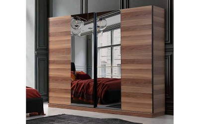 Oslo Ceviz Sürgülü Gardrop