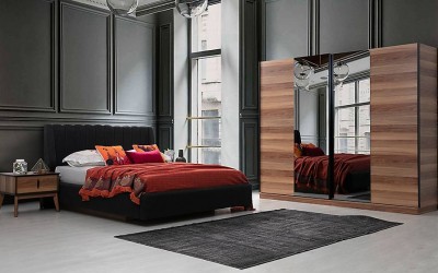 Oslo Ceviz Bazalı Yatak Odası