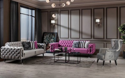 Bella Pembe Salon Takımı