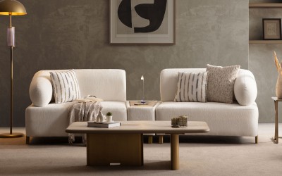 İlyora Kanepe - İç Sehpalı - Antik Gold