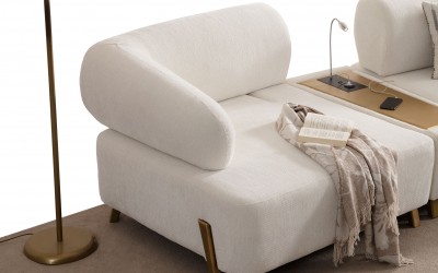 İlyora Kanepe - İç Sehpalı - Antik Gold