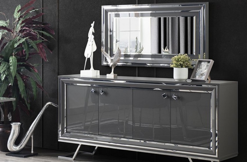 Asos Luxury Gri Yemek Odası