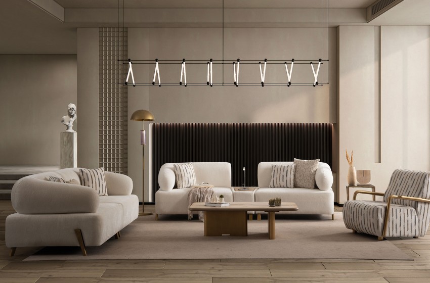 İlyora Koltuk Takımı - Antik Gold