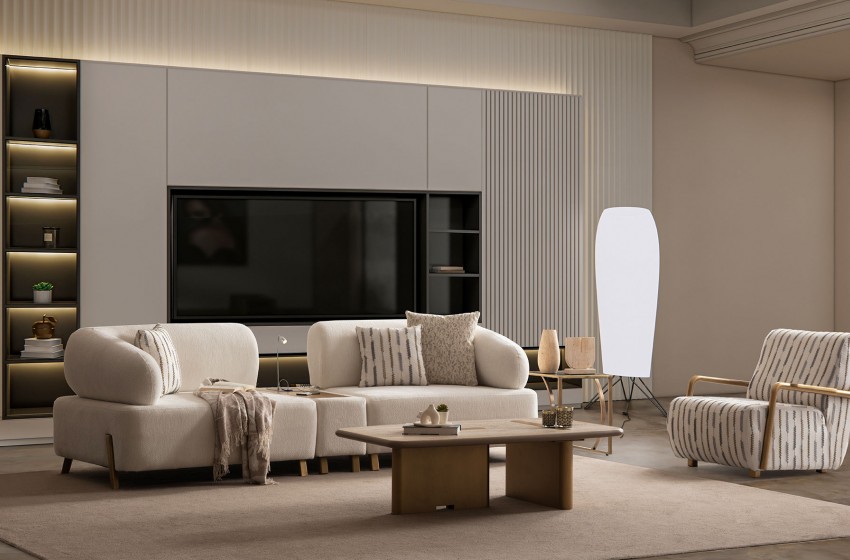 İlyora Koltuk Takımı - Antik Gold