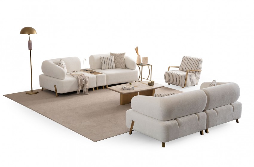 İlyora Koltuk Takımı - Antik Gold