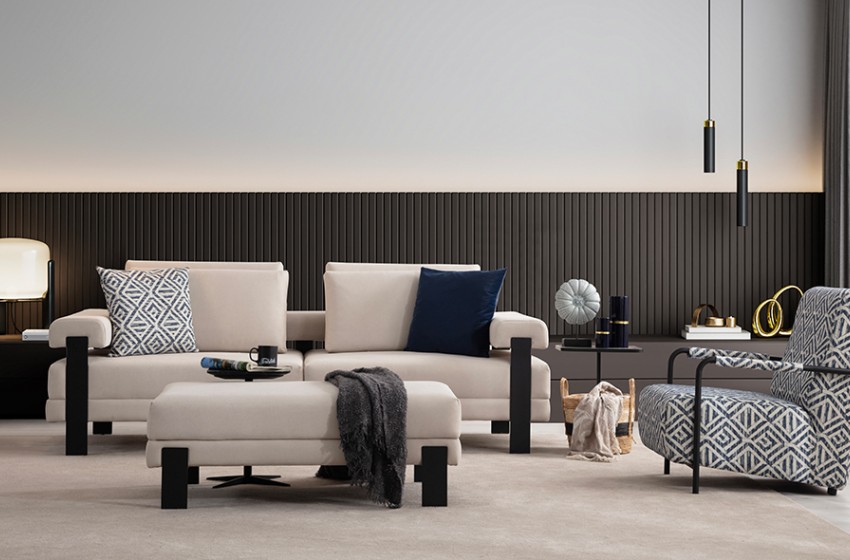 Deep Lıvıng Koltuk Takımı - Siyah - Nubuk