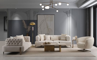 Cratos Koltuk Takımı - Yataklı - Metal Ayaklı