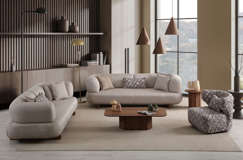 Manetti Koltuk Takımı - Yataklı - Ahşap Ayaklı