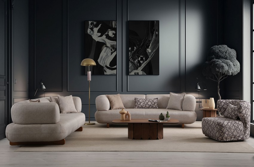 Manetti Koltuk Takımı - Yataklı - Ahşap Ayaklı