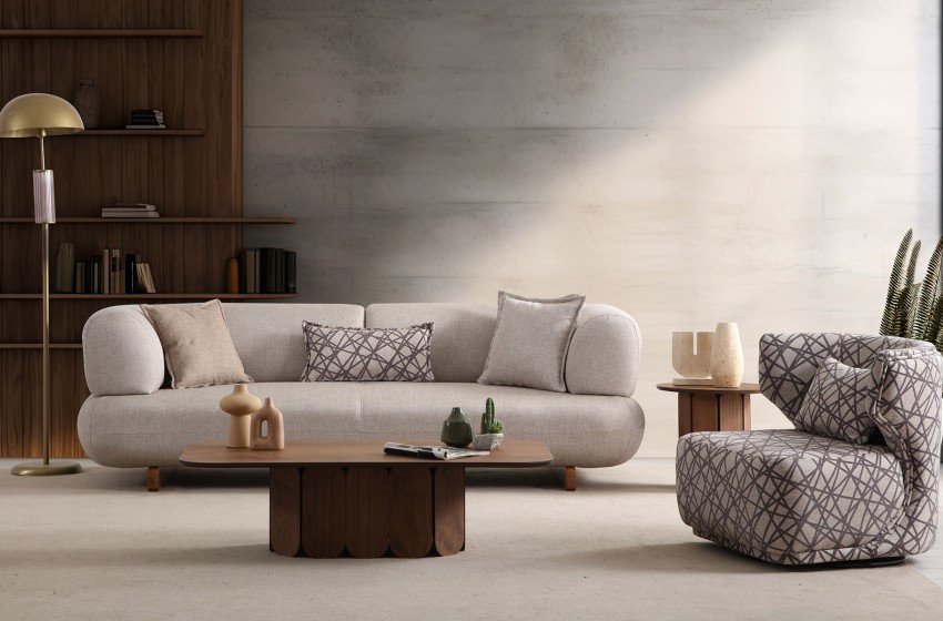 Manetti Koltuk Takımı - Yataklı - Ahşap Ayaklı