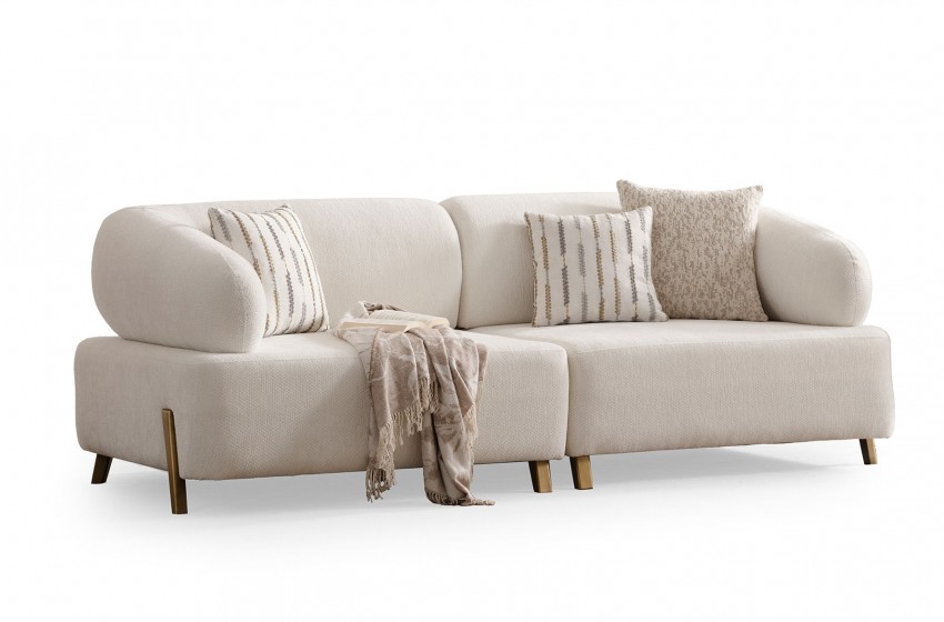 İlyora Kanepe - Üçlü - Antik Gold