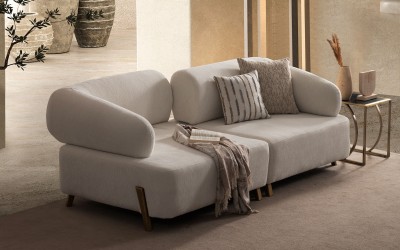 İlyora Kanepe - Üçlü - Antik Gold