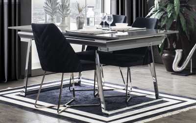 Asos Luxury Gri Yemek Masası Takımı