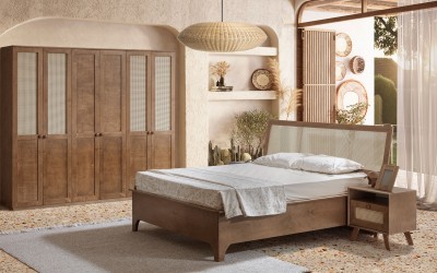 Valeria Bazalı Yatak Odası - Ceviz