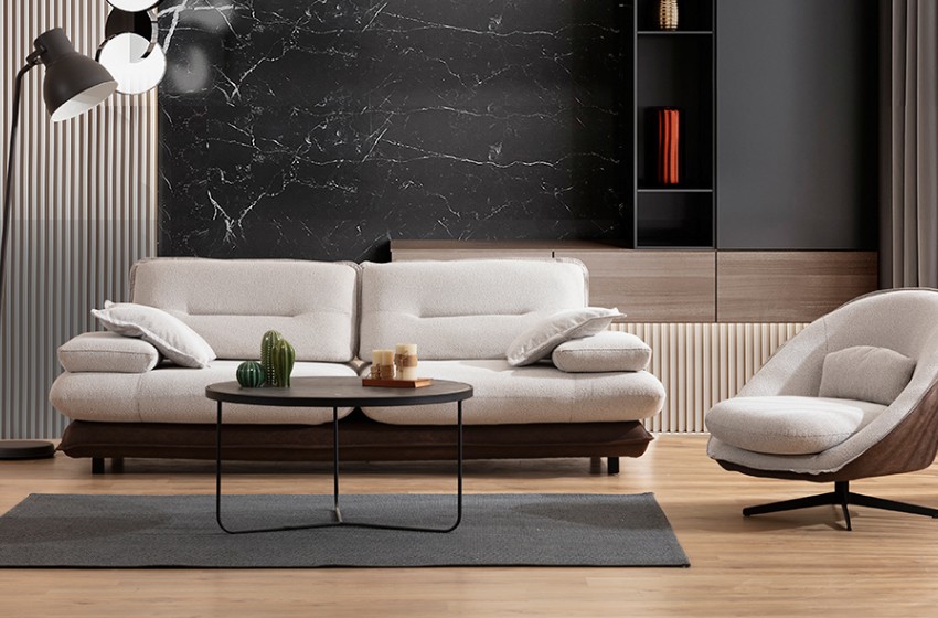 Grandyan Koltuk Takımı - Krem Kahve