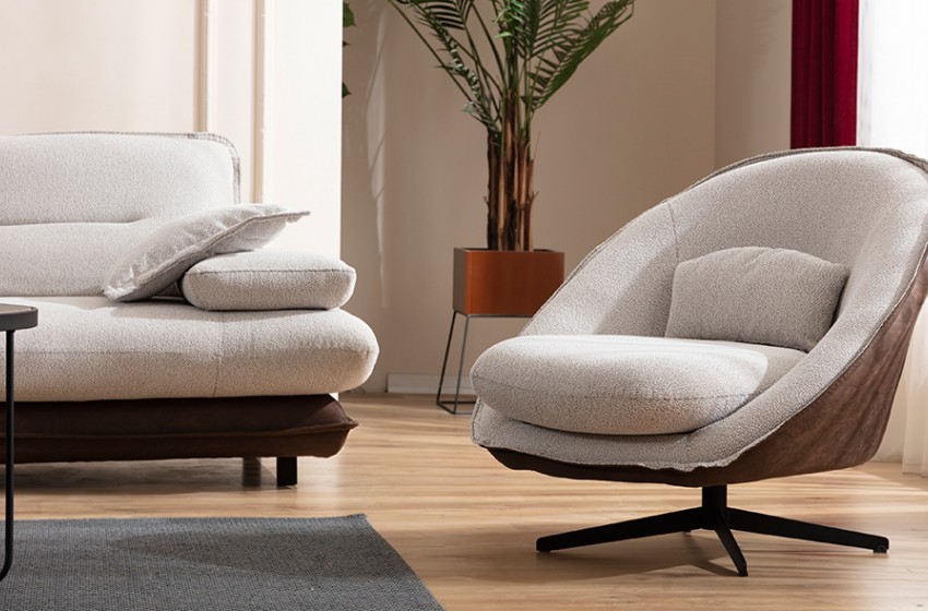 Grandyan Koltuk Takımı - Krem Kahve