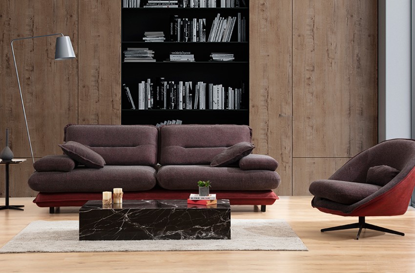 Grandyan Koltuk Takımı - Kahve Bordo