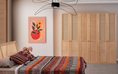 Valeria 6 Kapılı Gardrop - Meşe