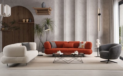 Manetti Koltuk Takımı - Yataklı - Metal Ayaklı