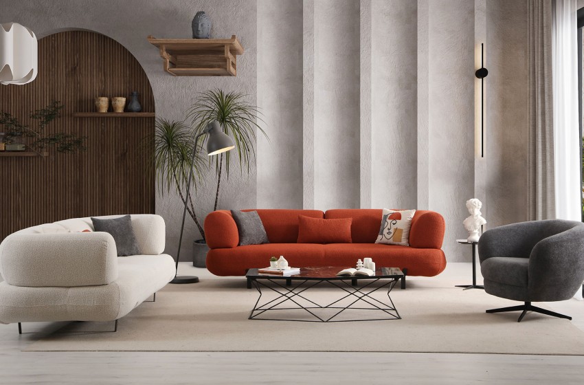 Manetti Koltuk Takımı - Yataklı - Metal Ayaklı