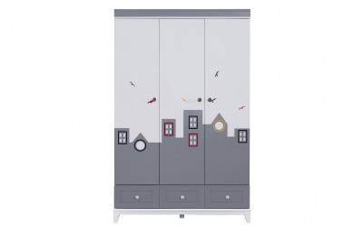 City 3 Kapılı Gardırop-Gri City 3 Kapılı Gardırop-Gri