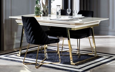 Palermo Luxury Ekru Yemek Masası Takımı