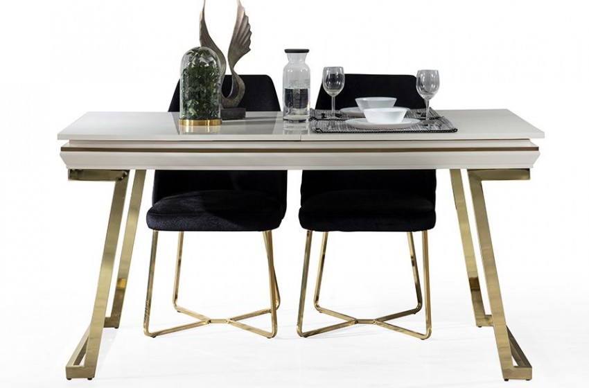 Palermo Luxury Ekru Yemek Masası Takımı