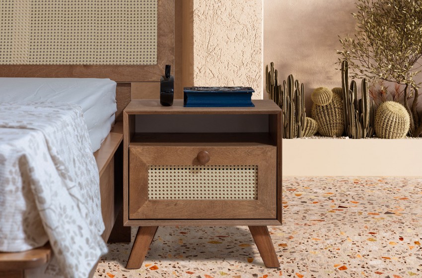 Valeria Bazalı Karyola ve Başlık - Ceviz