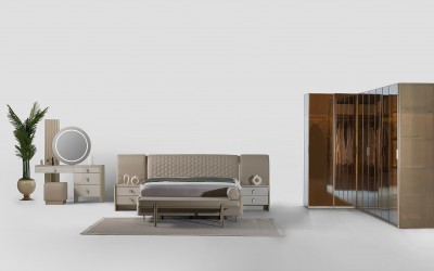 Prada Bazalı Yatak Odası - Köşe Dolaplı Prada Bazalı Yatak Odası - Köşe Dolaplı