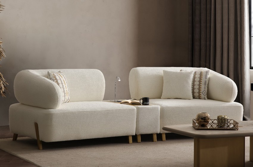 İlyora Kanepe - İç Sehpalı - Antik Gold - Premium