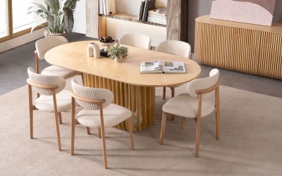 Fold Yemek Masası Takımı - Meşe