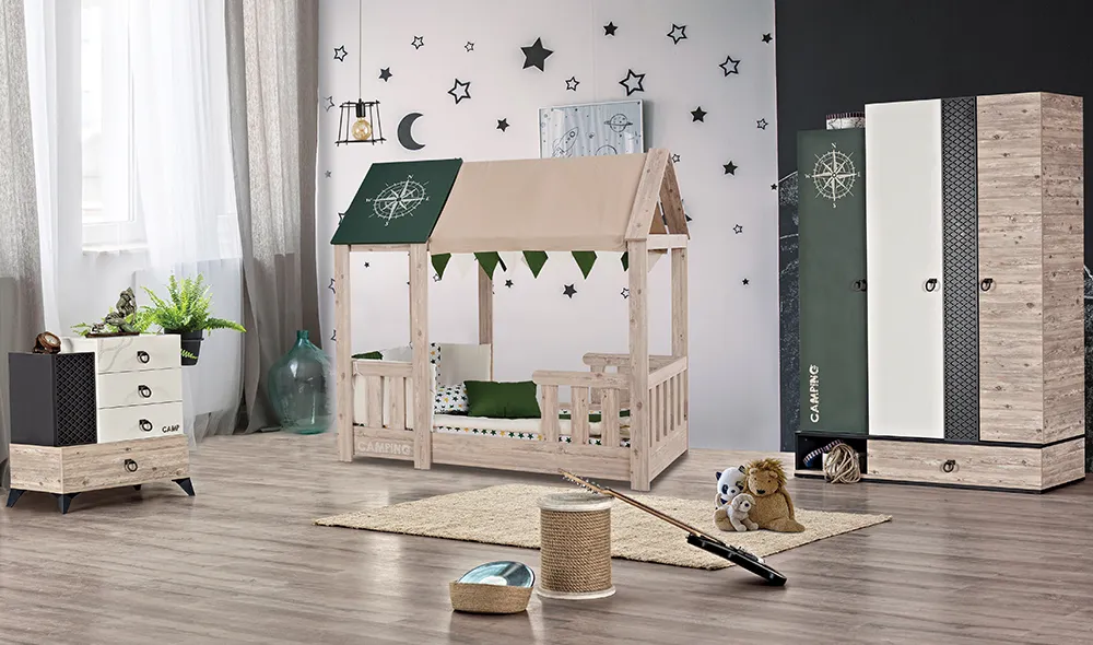 Gardrop + Karyola Montessori + Şifonyer
