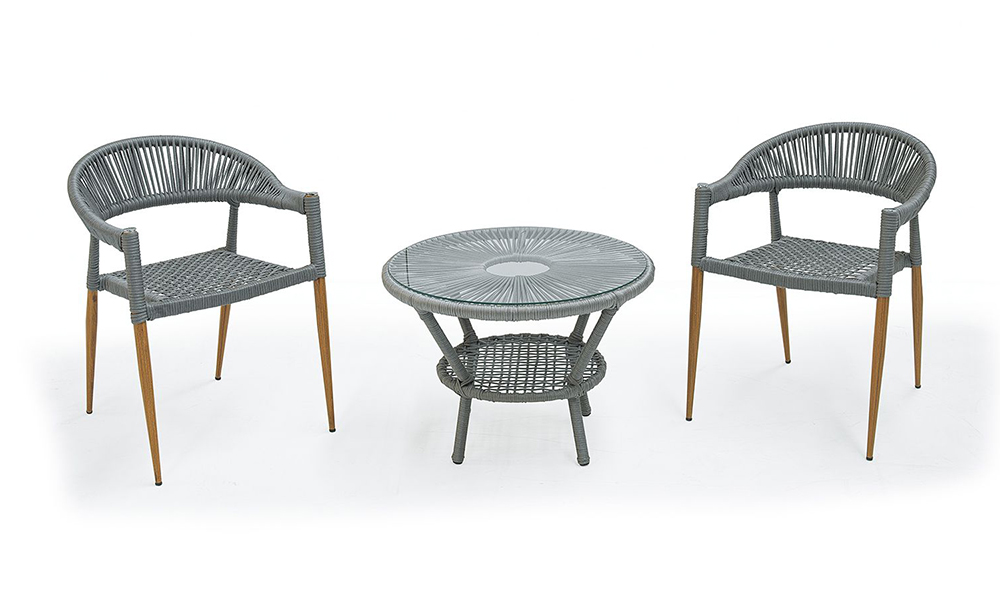 Fancy Gri Rattan Çay Seti - Bahçe Mobilyası > Çay Seti | Yapı Mobilya - Görsel 1