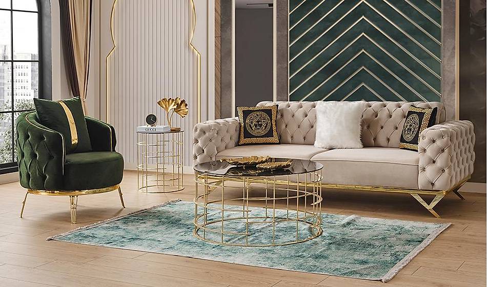 Versace Salon Takımı - Metal Koltuk Takımı | Yapı Mobilya - Görsel 2