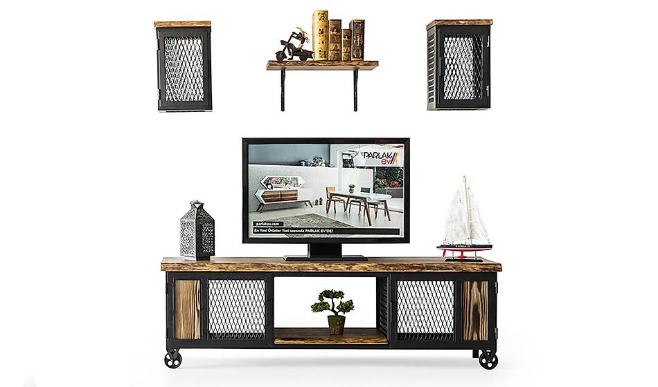 Loft Tv Ünitesi - Ahşap TV Ünitesi | Yapı Mobilya - Görsel 1