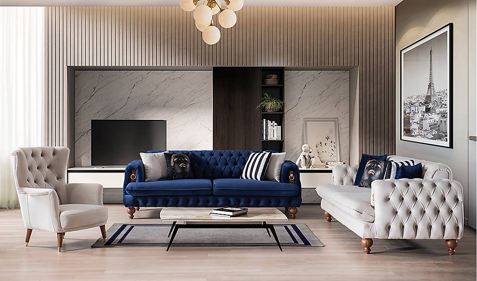 Rixos Chester Lacivert Salon Takımı