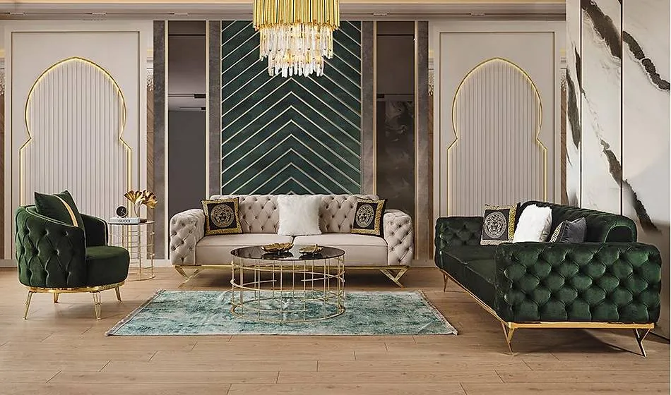Versace Salon Takımı - Metal Koltuk Takımı | Yapı Mobilya - Görsel 1