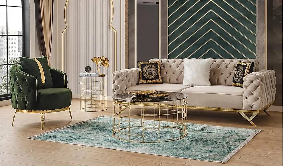 Versace Salon Takımı - Metal Koltuk Takımı | Yapı Mobilya - Görsel 6