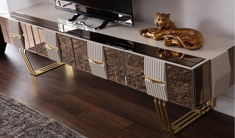 Soho Ekru - Gold Tv Ünitesi - Modern TV Ünitesi | Yapı Mobilya - Görsel 6