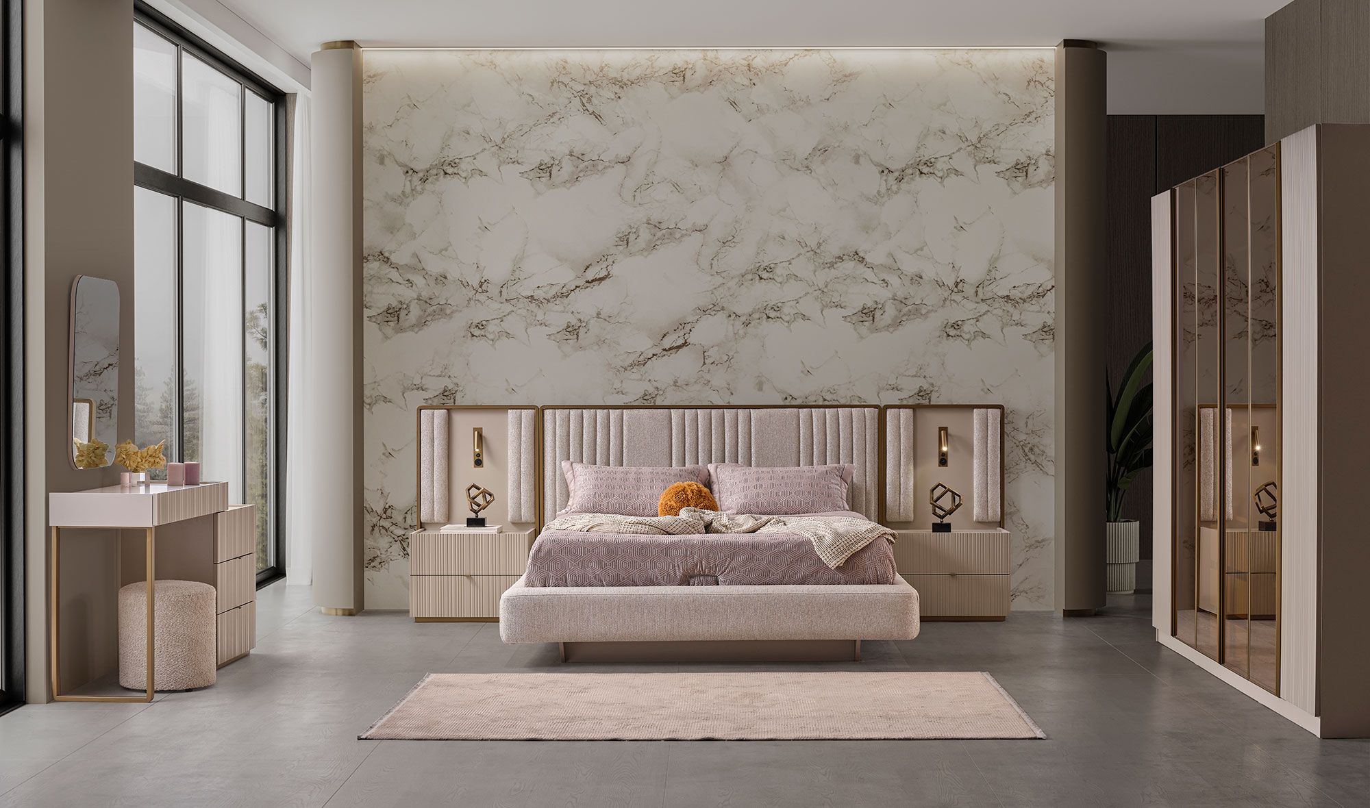 Hermes Bazalı Yatak Odası - Luxury Yatak Odası | Yapı Mobilya - Görsel 6
